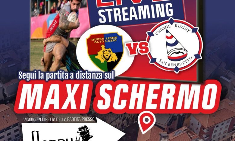 L'Unione Rugby sogna la Serie A: maxi schermo in via XX Settembre