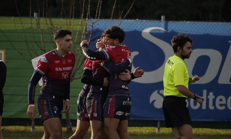 L'Unione Rugby Samb in azione contro la Lazio al Nelson Mandela nella ripresa del campionato di Serie A