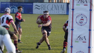 La Fi.Fa. Security Rugby San Benedetto in azione contro il Paganica Rugby al Nelson Mandela